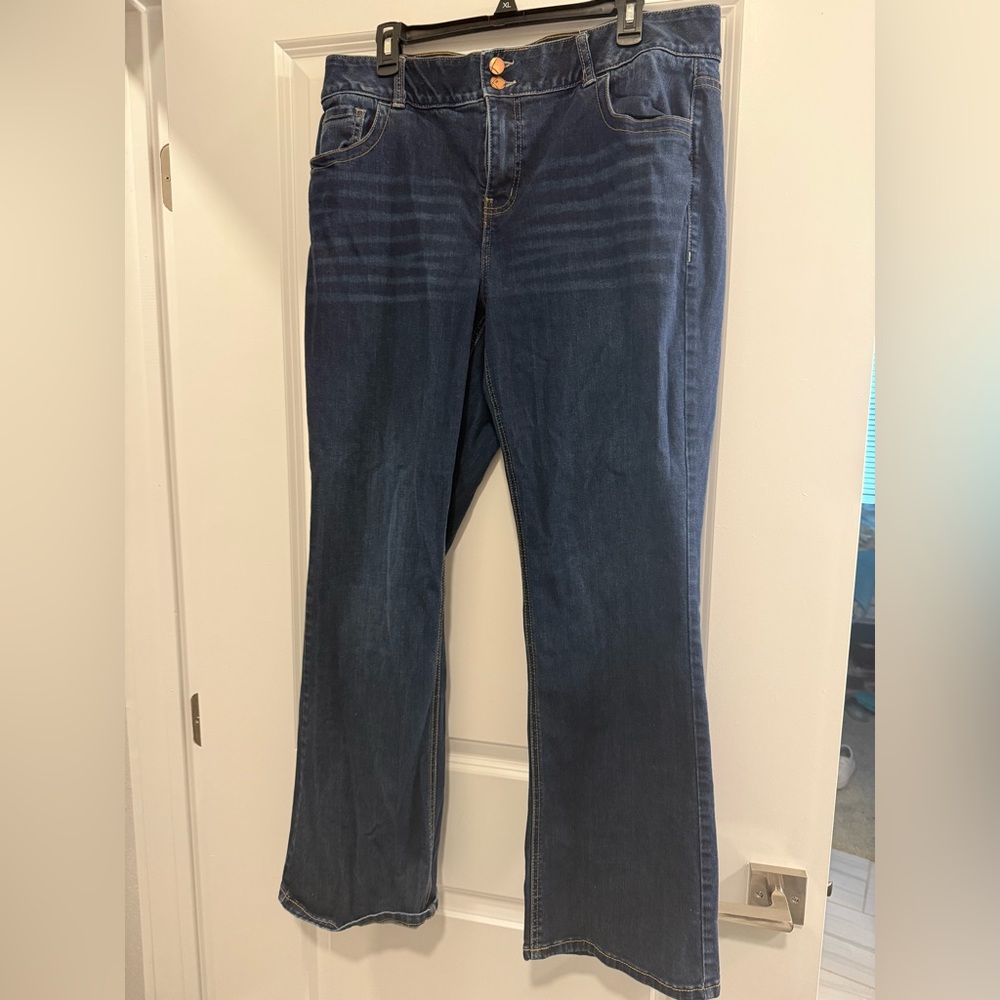 Dark denim bootcut jeans